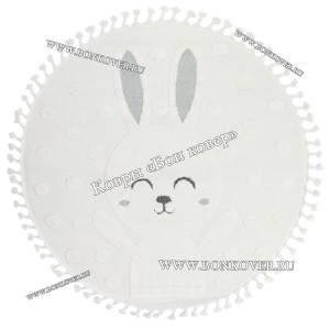 Турецкий Ковер Комфорт Дизайн 30083 Белый Круг